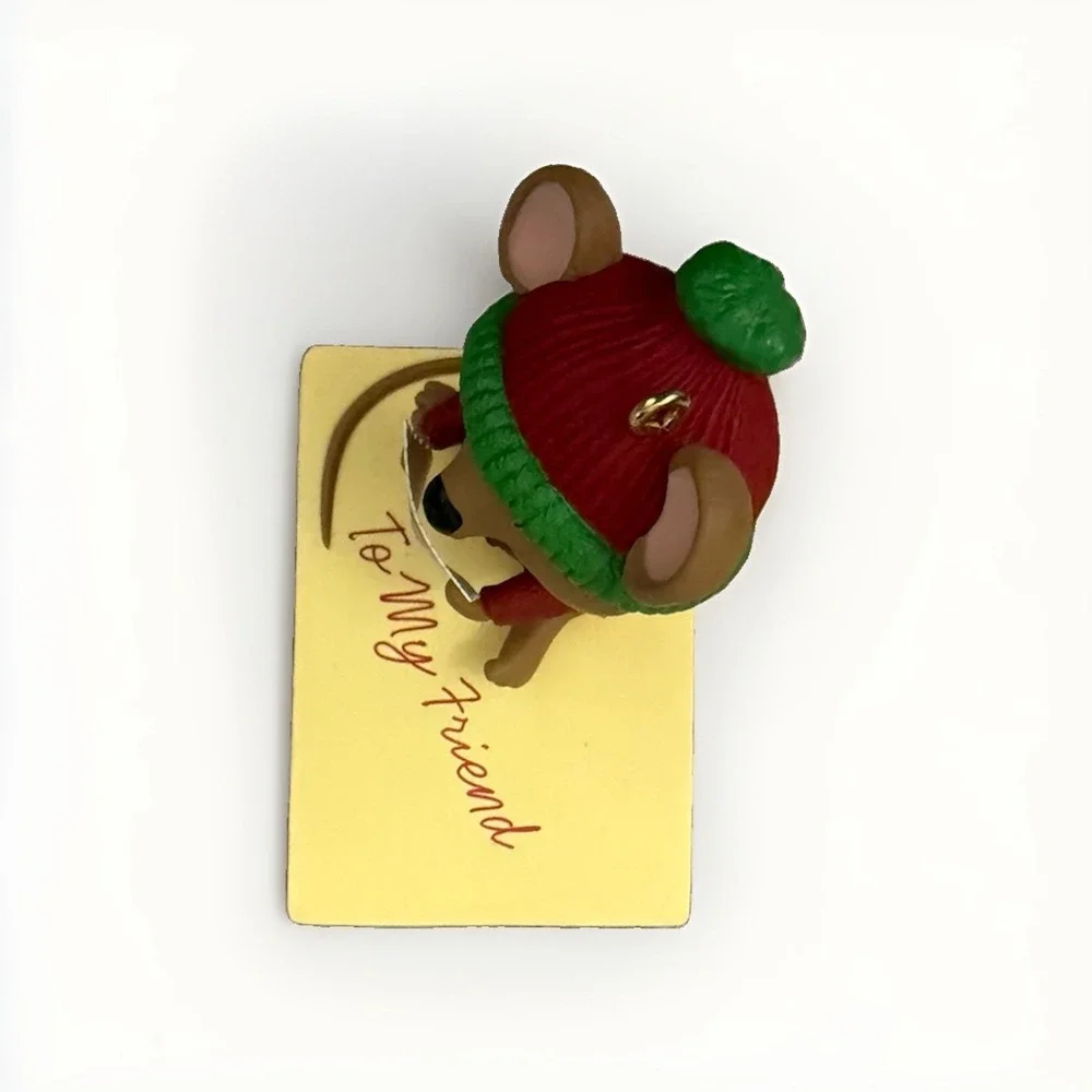 Vintage Hallmark HANDLED WITH CARE 1999 Keepsake Ornament Mouse Stamp Envelope